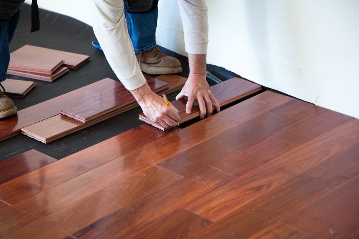 Meticulous hardwood floor installation by Carpet & Flooring Warehouse professionals.