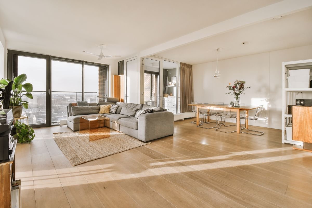 Elegant living space showcasing premium laminate flooring by Carpet & Flooring Warehouse