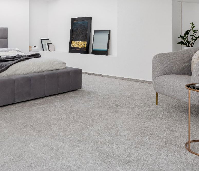 Grey carpet in modern living room